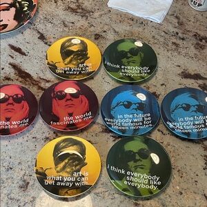 CB2 Andy Warhol Plate set 8 Melamine Marilyn Monroe